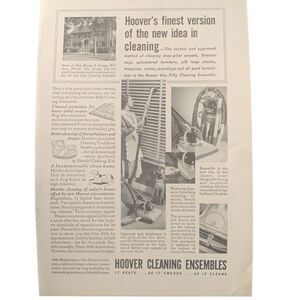 Vintage 1937 Hoover New Idea in Cleaning Ad Advertisement